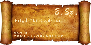 Bulyáki Szabina névjegykártya
