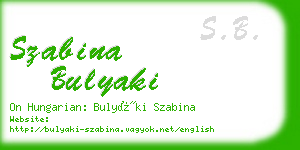 szabina bulyaki business card